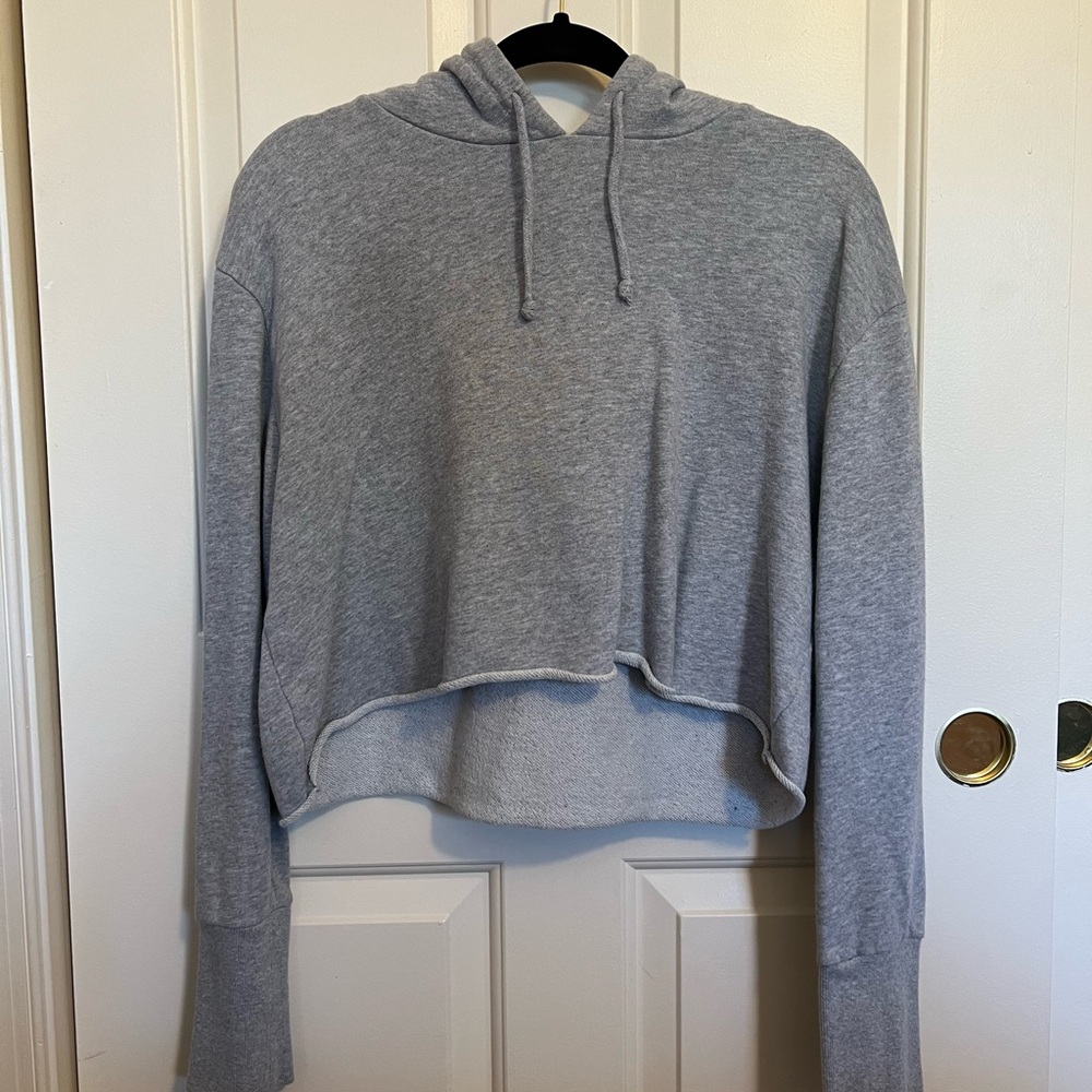 L.A. Hearts Light Gray Crop Sweatshirt - Size L